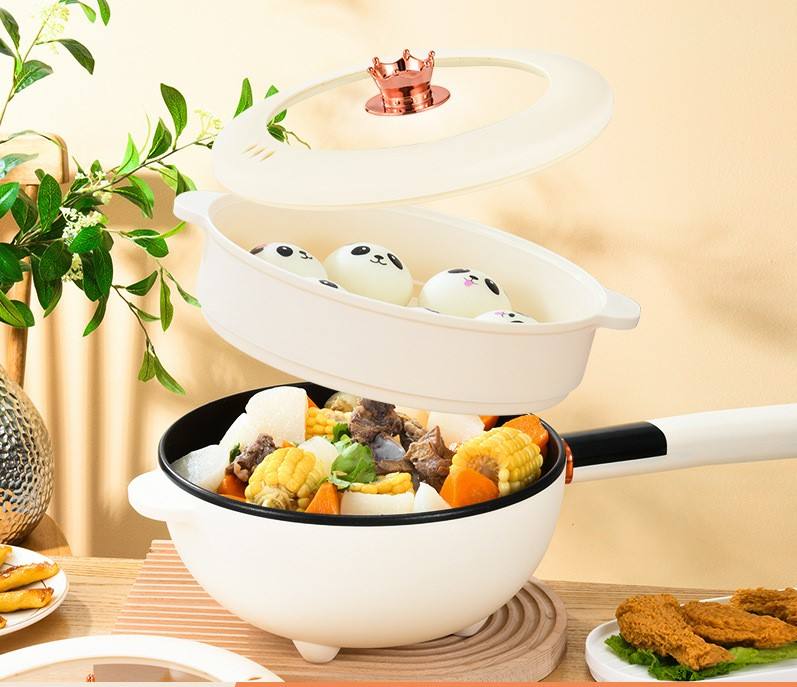 Large Capacity 4L Multifunction Electric Non-Stick Frying Pan, Electric Pot for Pasta, Steak, BPA Free, Cooker with Dual Power Control, Over-Heating & Boil Dry