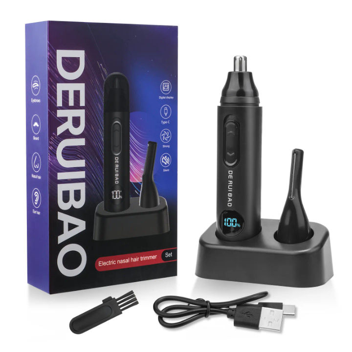USB Rechargeable Type-C Shaving Machine Set Portable Household Use Nose & Ear Trimmer Includes Eyebrow Trimmer for Women Washed - Image 2